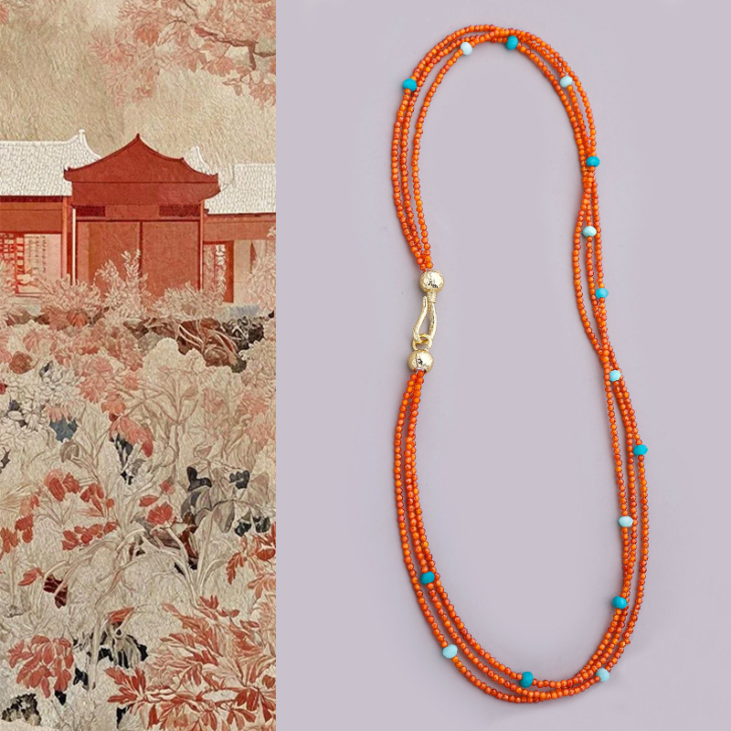 s尚美伯爵桔红锆石叠戴项