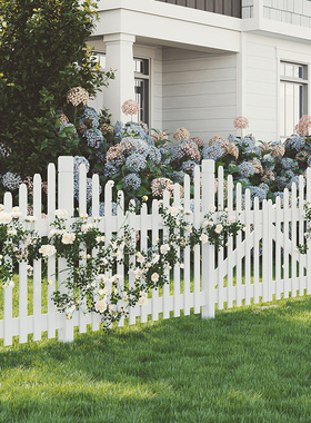 别墅庭院花圃草坪护栏木头栅栏室外小院围墙围栏户外田园装饰篱笆