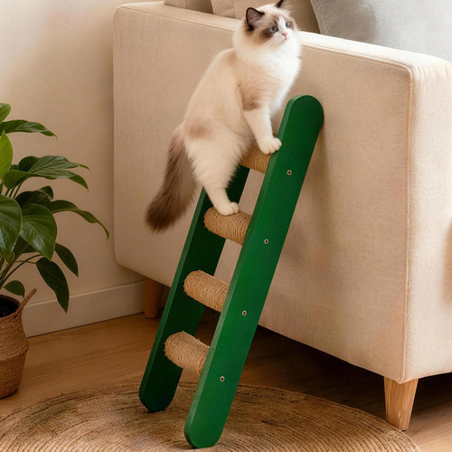 防腐木猫爬梯剑麻抓柱上沙发