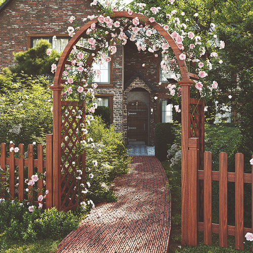 室外花园拱门庭院防腐木花架藤架