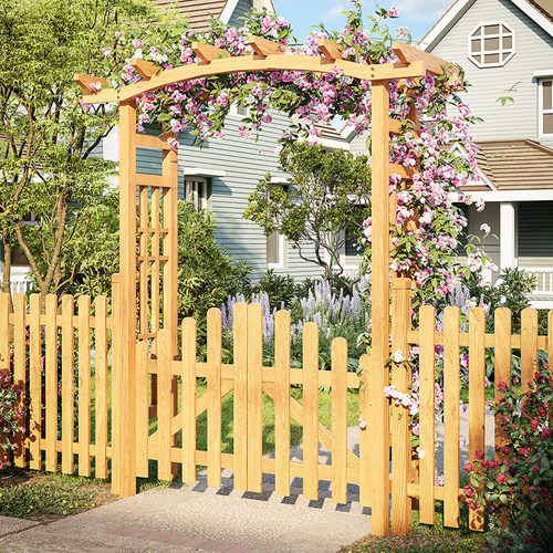 防腐木月季爬藤架简易拱门花架
