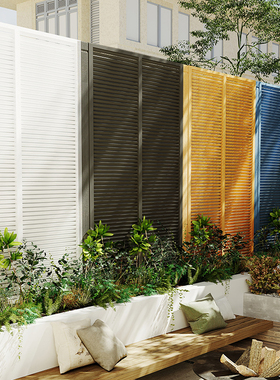 户外庭院防腐木栅栏阳台隔断屏风室外百叶围栏花园护栏围墙爬藤架