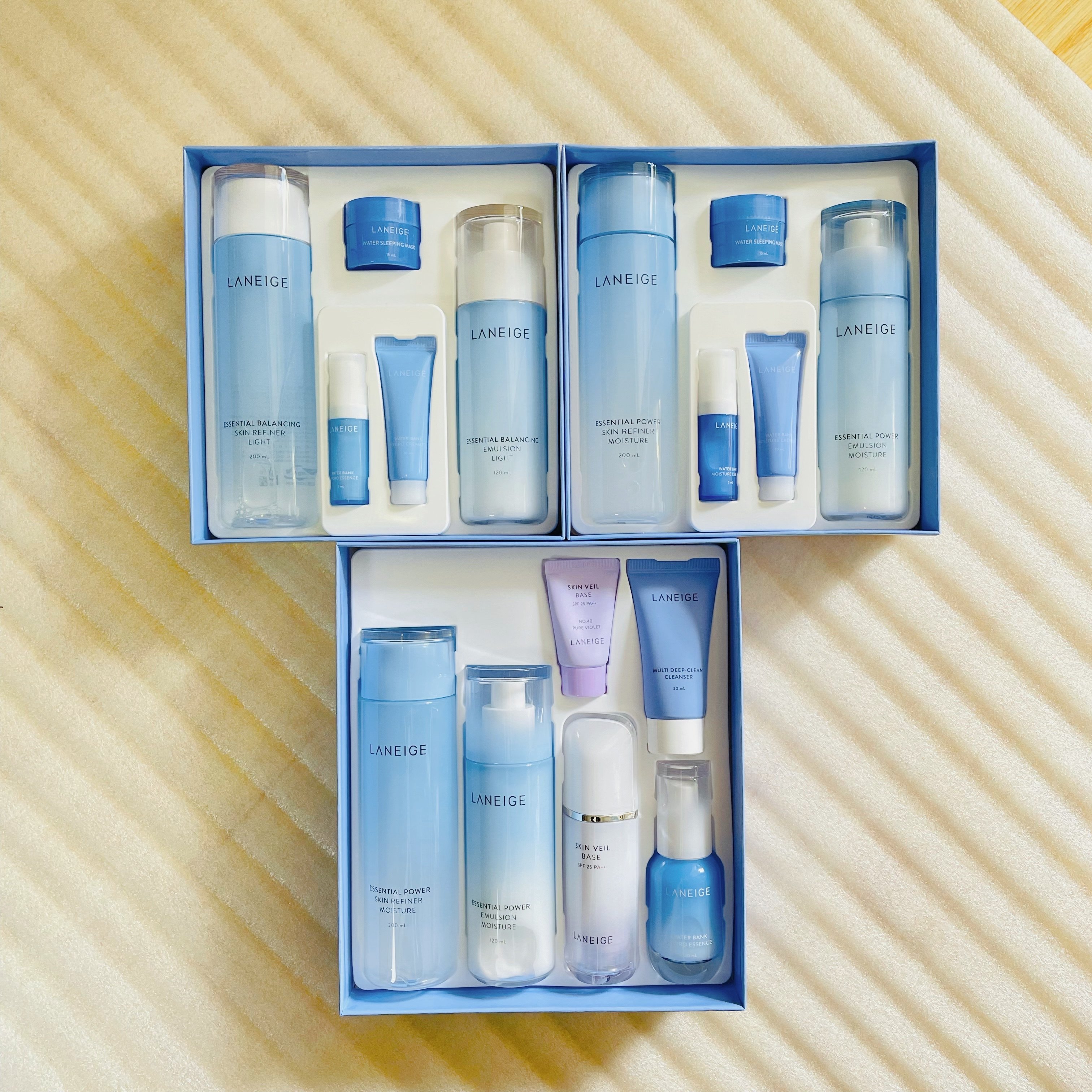 韩国正品 laneige兰芝水乳套装 清爽滋润 爽肤水乳液面霜精华套盒