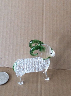 水晶制品风水卡通民间玻璃琉璃手工艺品摆件摆设十二生肖 小羊羔