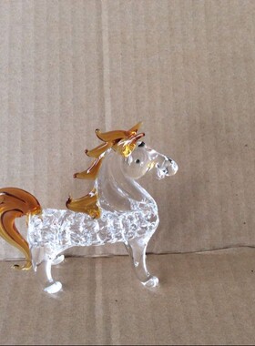袖珍玻璃十二生肖精品马摆件水晶工艺品生日礼物家居办公摆设品