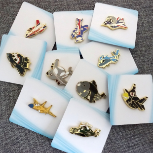相框歼20运20科普教育卡通胸针 翱翔蓝天航展金属飞机纪念徽章套装