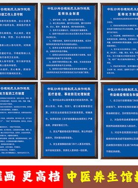 中医院养生知识医馆医风医德传统中医文化宣传栏展板海报实木挂画
