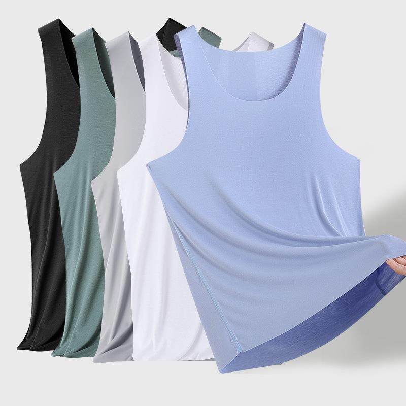 男士无痕背心修身打底运动新款冰丝春夏清爽工字背心男