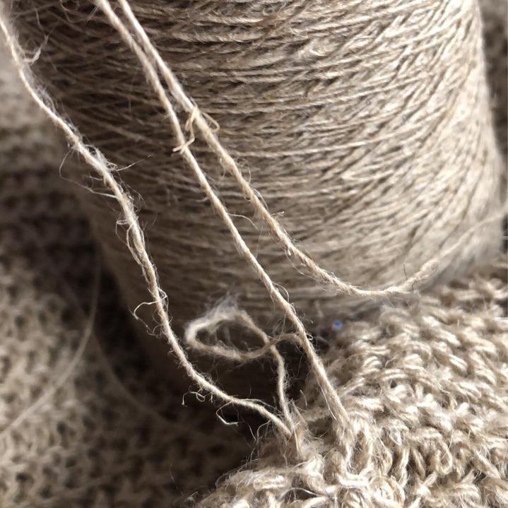 公支单股法国雨露原色亚麻纱除臭粗旷亚麻纤维羽毛针织