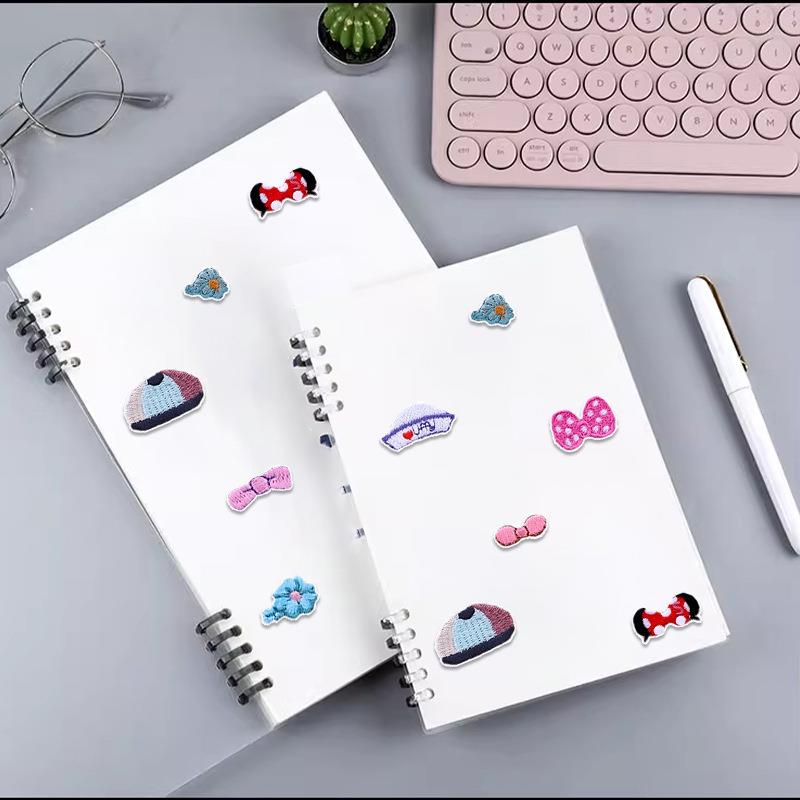 自粘布贴迷你小蝴蝶结补丁贴衣服裤子羽绒装饰修补小洞刺绣布艺贴