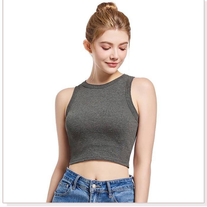 宽肩带吊带背心女夏外穿带胸垫文胸一体内搭打底抹胸运动无袖上衣