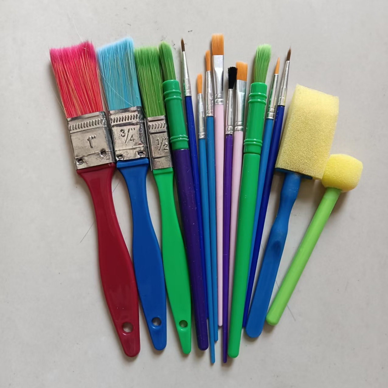 15支油画笔笔刷套装 儿童diy绘画彩绘笔刷水洗涂鸦工具套装