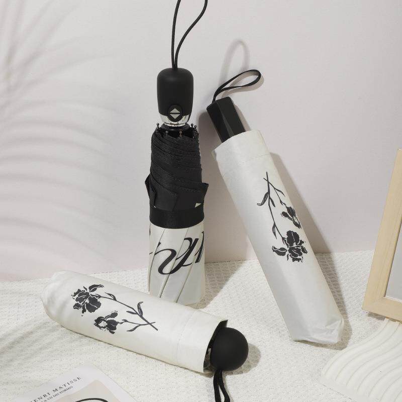 复古风太阳伞防晒遮阳伞加固加厚森系自动雨伞女晴雨两用结实耐用