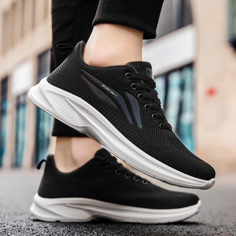 男鞋新款时尚潮流厚底薄款单鞋跨境青少年简约舒适户外跑步运动鞋