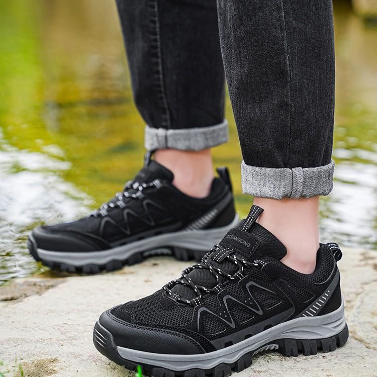 跨境新款男士登山鞋户外防滑徒步男鞋耐磨大码露营运动跑步旅游鞋