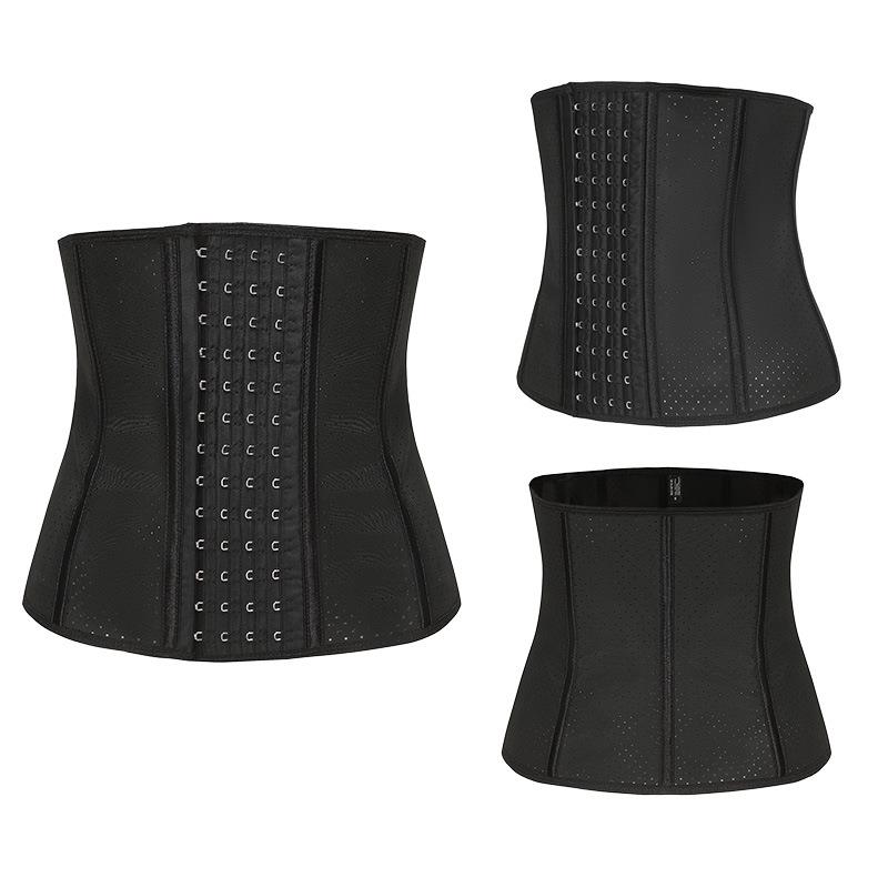 跨境乳胶腰封产后收腹带钢骨透气强力收腹塑身橡胶束腰带排扣