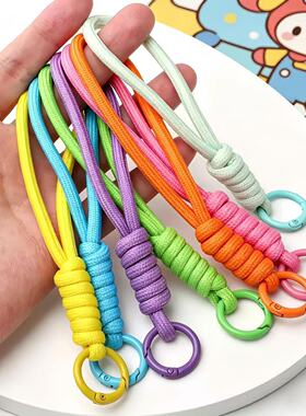 拼豆挂绳多巴胺编织手机简约弹簧圈防丢绳水杯公仔玩偶挂饰配件