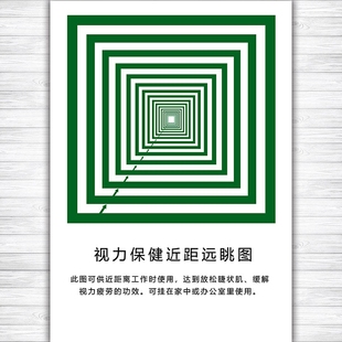 视力保健近距远眺图海报视力保健知识缓解视力疲劳放松睫状肌挂图