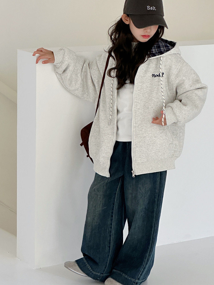 女童加绒外套2025冬季新款儿童韩版休闲连帽卫衣女大童洋气大衣潮