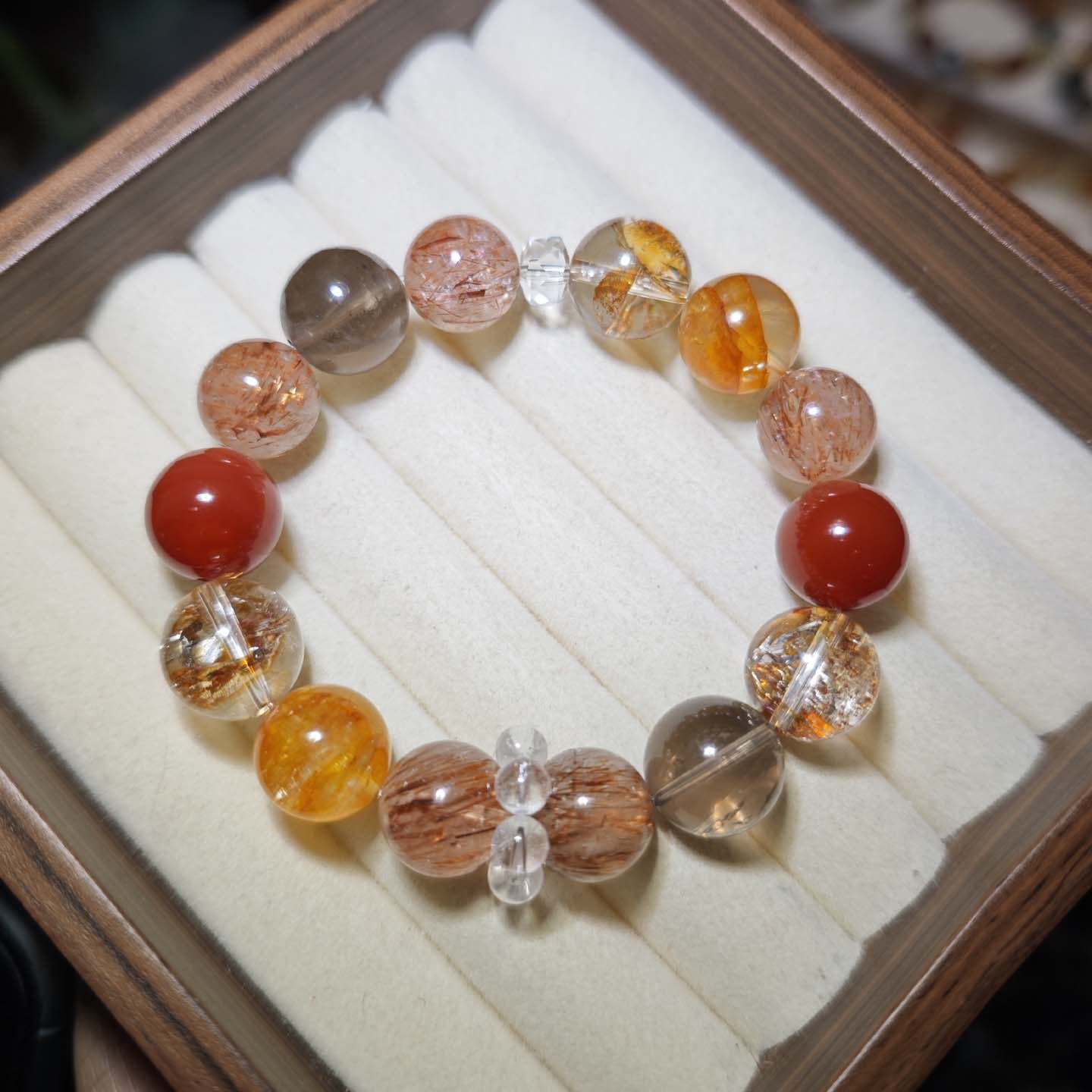 【马上有钱】天然水晶手串黑金超七金箔锦鲤胶花茶晶红玛瑙手链,饰品/流行首饰/时尚饰品新,手饰/手串,淘宝优惠券,粉丝福利购,淘宝优惠卷