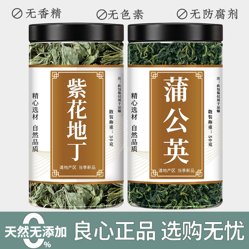 蒲公英紫花地丁茶中药材新鲜正品