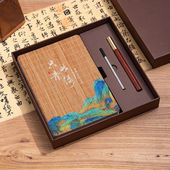 新款 竹席笔记本本子中国风a5加厚商务记事本子高档文创国潮 开学季