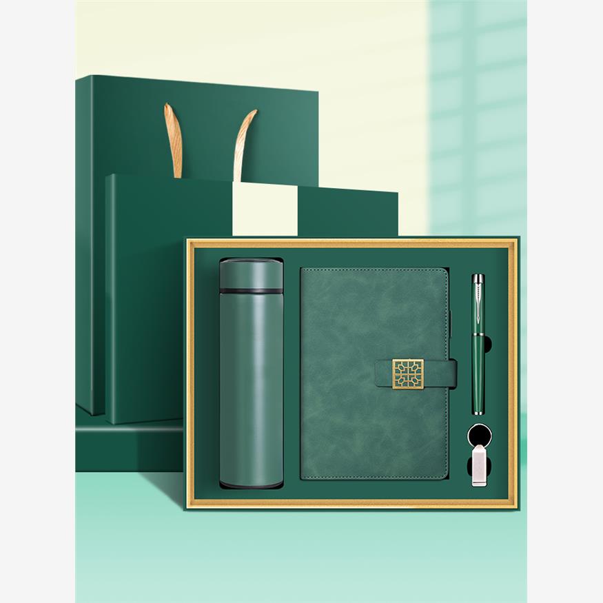 定制高档笔记本保温杯礼盒定制可印logo文具文创本子水杯U盘