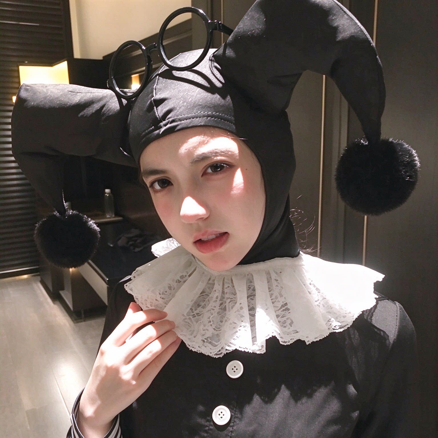 万圣节穿搭搞怪小丑帽角色扮演cos节日派对女生头饰帽子拍照道具