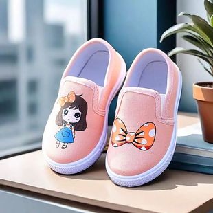 2024春季新款韩版儿童板鞋男童帆布鞋百搭女宝宝休闲鞋小童布鞋潮