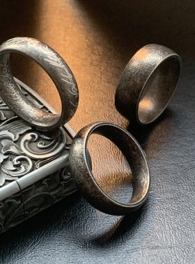 古法弧形-权戒钛钢食指古着尾戒