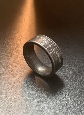 愿者上钩-钓鱼佬钛钢食指戒指男