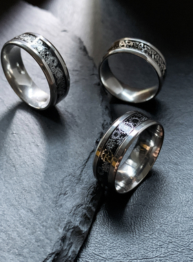 精密发条-系列高级感钛钢戒指潮