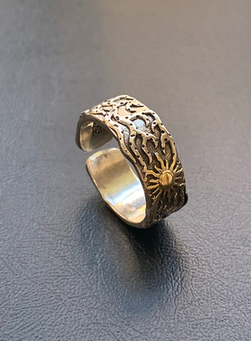 复古潮牌食指可调节戒指男士原创