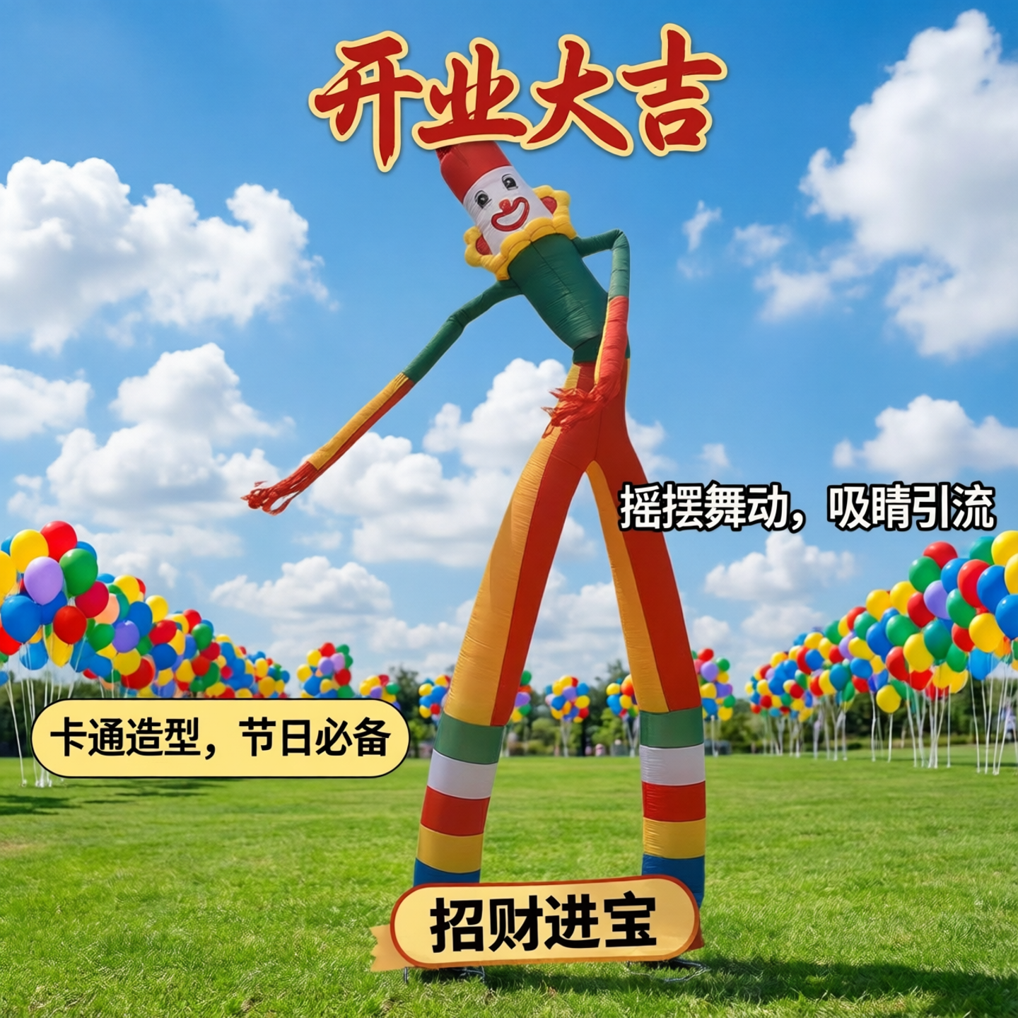 充气招手气模人舞星定制广告人偶财神爷开业摇摆卡通庆典小丑立柱