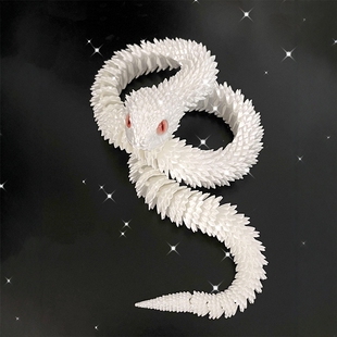 新款 蝰蛇3D打印蛇全身关节可动立体仿真动物儿童玩具模型桌面摆件