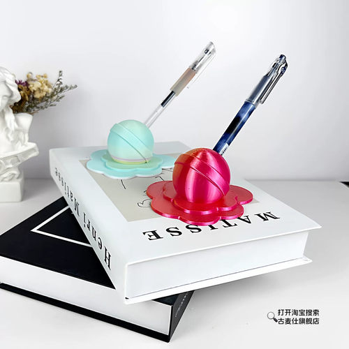 棒棒糖笔架电容笔笔收纳架3D打印笔筒支架工位桌面摆件