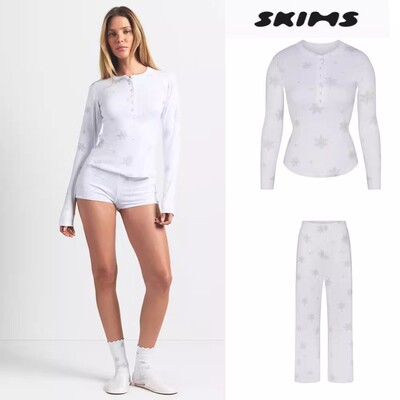 SKIMS圣诞雪花烫钻长袖T恤