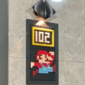 创意积木门牌家用可爱手工diy数字亚克力感应灯新款 网红门牌夜光