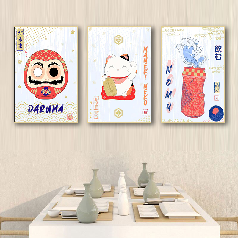 日式料理店墙面装饰画创意卡通日本寿司店居酒屋民宿榻榻米挂画图片