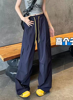 高个子藏青色速干工装裤女款夏