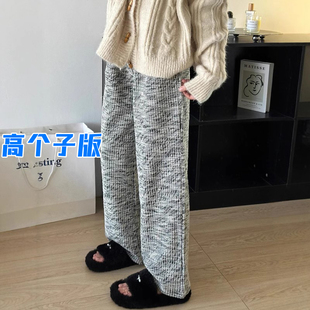 慵懒宽松直筒运动休闲裤 女2025春秋新款 小香风阔腿裤 高个子加长版