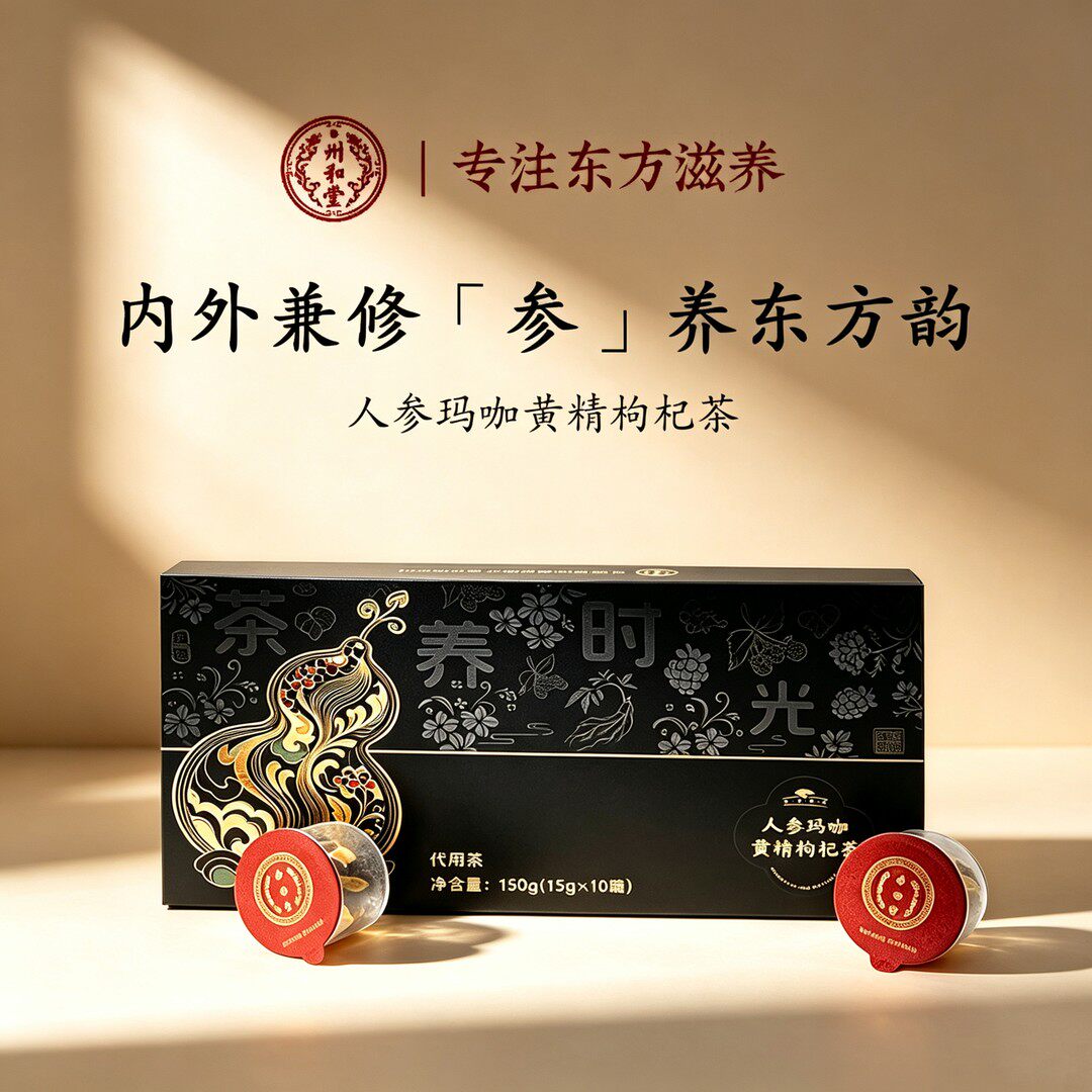 人参玛咖黄精枸杞茶桑葚覆盆子杜仲雄花养生茶独立小罐装礼盒装