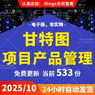 产品研发体系甘特图日程表项目工程管理计划业绩进度表Excel模板