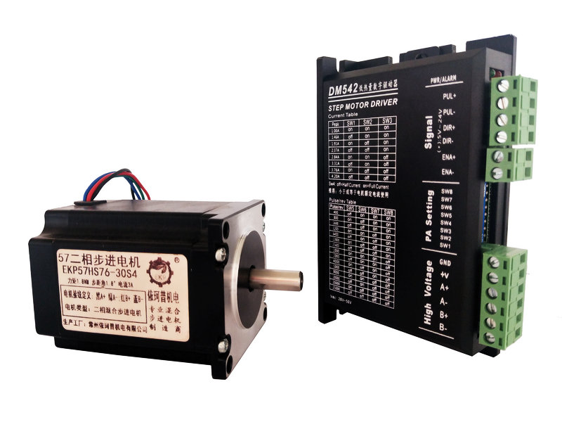 57步进电机套装 长76mm 扭矩1.8牛米NM+驱动器DM542替代雷塞全新