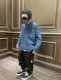 外套日系童装 长袖 中大童宝宝上衣深蓝牛仔衣 春秋薄款 男童牛仔衬衫