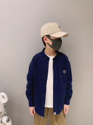 男童纯棉衬衣洋气春秋翻领外套