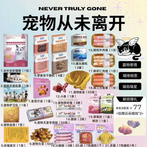 宠物祭祀用品纸烧猫狗离世祭奠