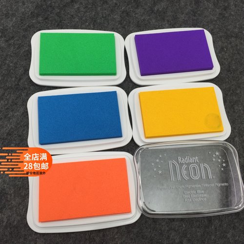 日本月猫印台手帐橡皮章霓虹印台