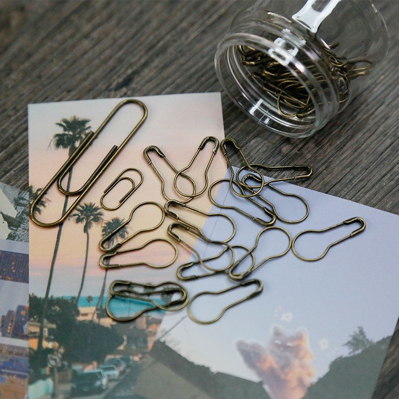 葫芦别针junk journal手账素材材料古铜色梨形针吊牌别针