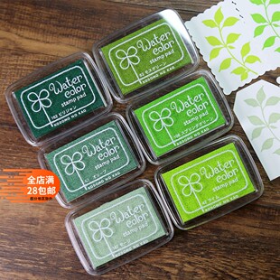 日本KODOMO NO KAO单色印台印台闪光珠光印泥手账剪贴涂彩色印台